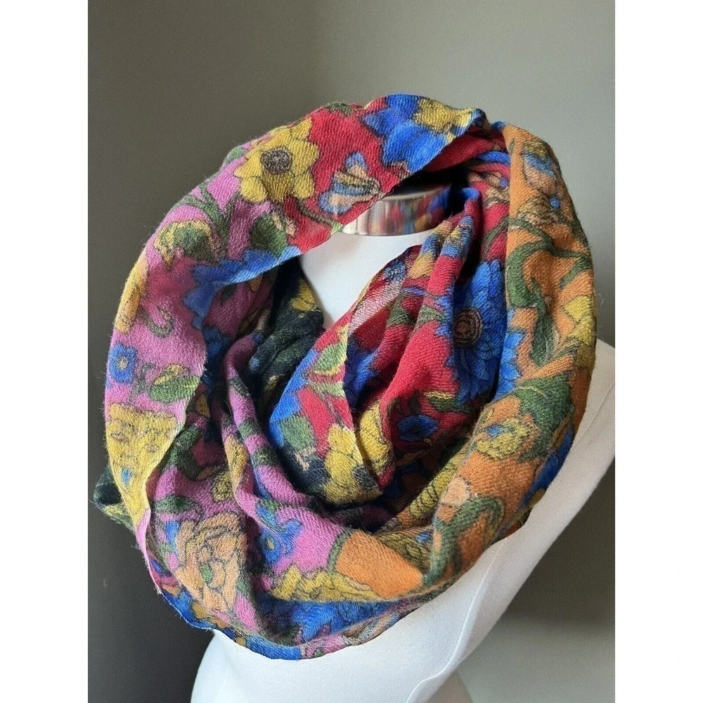 Y2K Colorful Floral Bring Infinity Scarf High Quality Boho
